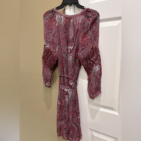 Lucky Brand | Dresses | Lucky
Brand Paisley Chiffon Belted Dress sz L - Picture 3 of 10